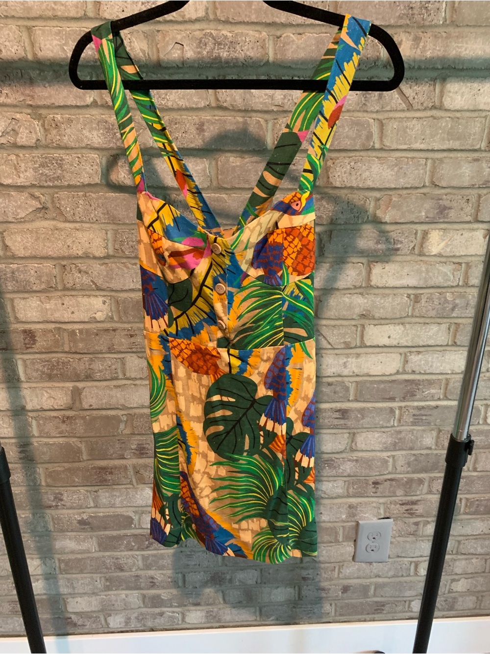 House of Harlow 1960 Tropical Mini Dress in Green, Yellow, Blue, Orange